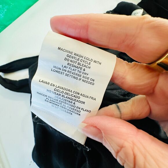 Taylor & Sage Black Semi-Sheer V Neck Button & Loop Front Wide Leg Jumpsuit S - Picture 13 of 16